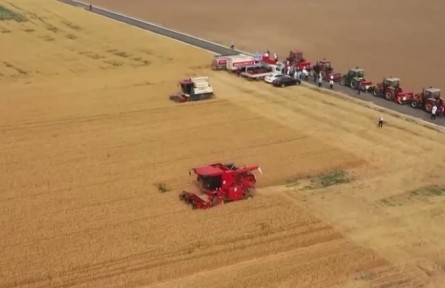 山西運城：收割機穿梭忙 配套服務(wù)貼心跟上